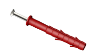 Nylon Schnellmontagestift mit Trichterflansch und Nagelschraube - Hammer Plug
